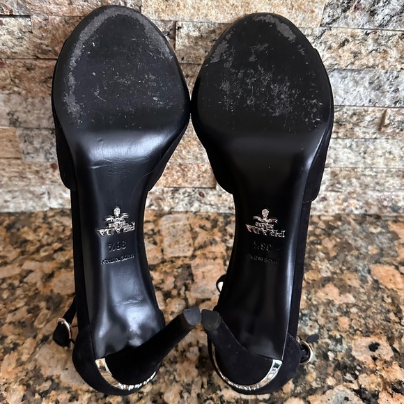 Prada Sued Ankle Strap Pump Sandals - Picture 9 of 11